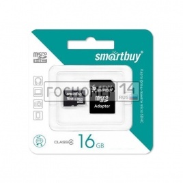 Карта памяти MicroSD 16GB Smart Buy Class 10 UHS-I +SD адаптер