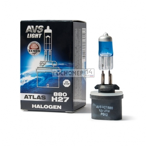 Галогенная лампа AVS ATLAS BOX/5000К/ H27/880 12V.27W.Коробка-1шт. фото 1