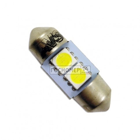 Светодиодная лампочка SV039 T11/белый/ (SV8,5) 2SMD 5050, 28 мм, блистер 2 шт. фото 3