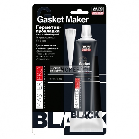 Герметик-прокладка маслостойкий MasterPro "черный"  85 гр. AVS AVK-346 фото 1